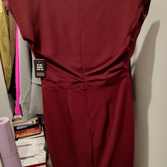 Express Red Sleeveless Cowl Neck Midi Dress - Picture 2 of 3